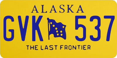 AK license plate GVK537