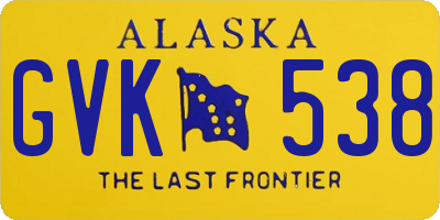 AK license plate GVK538