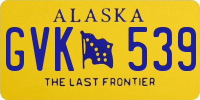 AK license plate GVK539