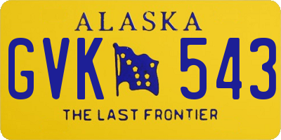 AK license plate GVK543