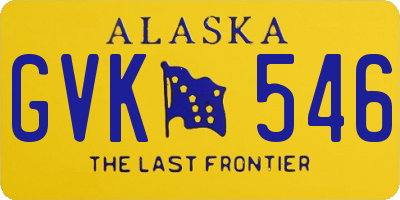 AK license plate GVK546