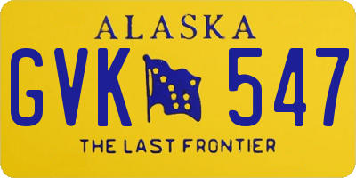 AK license plate GVK547