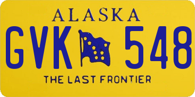 AK license plate GVK548