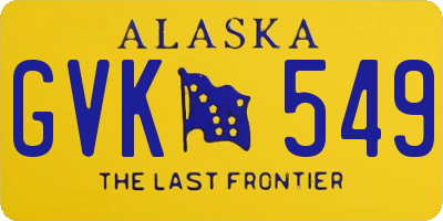 AK license plate GVK549