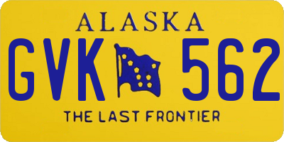 AK license plate GVK562