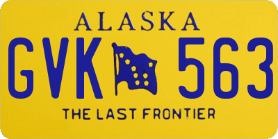 AK license plate GVK563