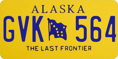 AK license plate GVK564