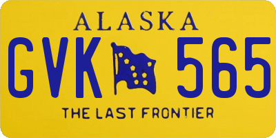 AK license plate GVK565