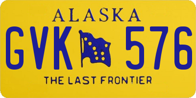 AK license plate GVK576