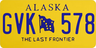 AK license plate GVK578