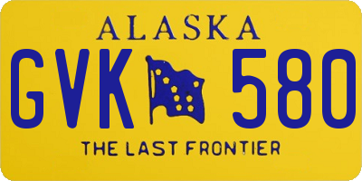 AK license plate GVK580