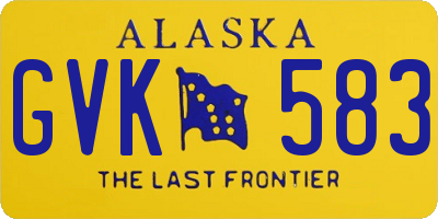 AK license plate GVK583