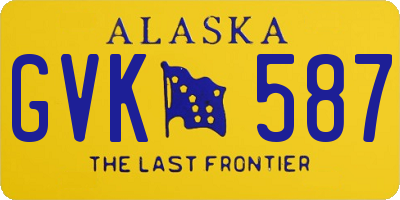 AK license plate GVK587