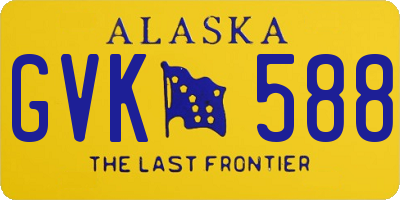 AK license plate GVK588