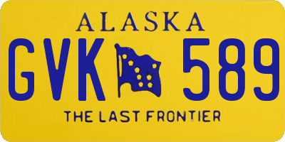 AK license plate GVK589