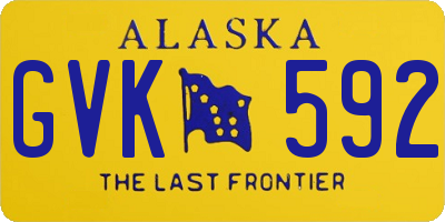 AK license plate GVK592