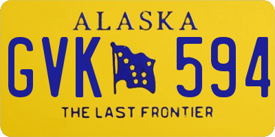 AK license plate GVK594