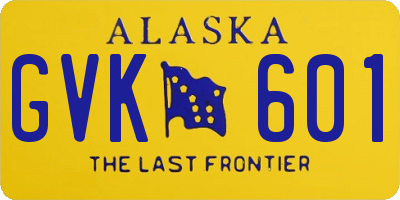 AK license plate GVK601