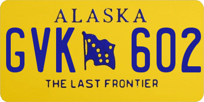 AK license plate GVK602