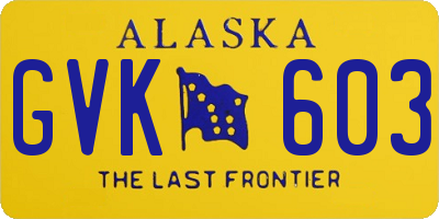 AK license plate GVK603