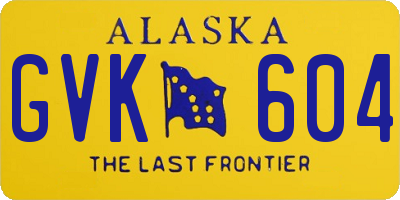 AK license plate GVK604