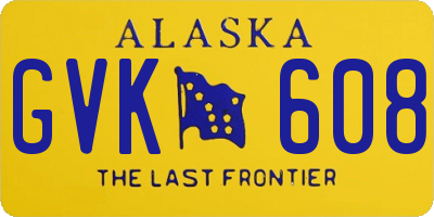 AK license plate GVK608