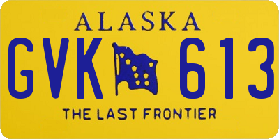 AK license plate GVK613