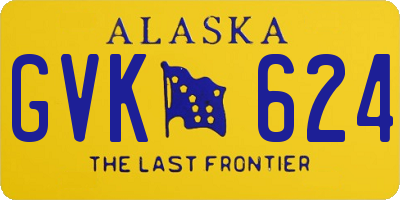 AK license plate GVK624