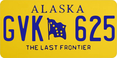 AK license plate GVK625