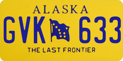 AK license plate GVK633