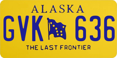 AK license plate GVK636