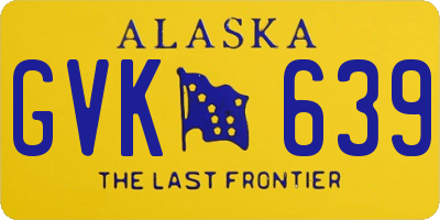 AK license plate GVK639
