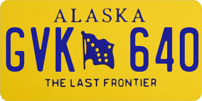 AK license plate GVK640