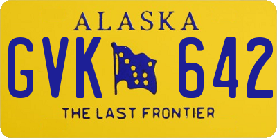 AK license plate GVK642