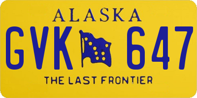 AK license plate GVK647