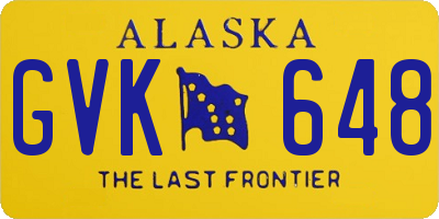 AK license plate GVK648