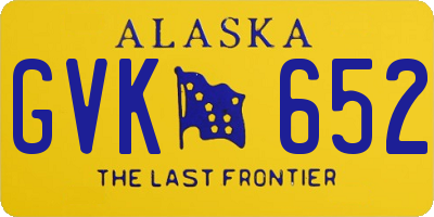 AK license plate GVK652