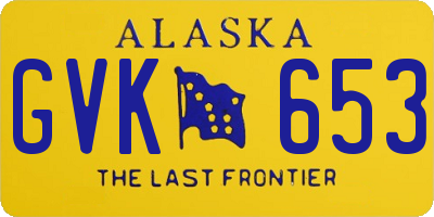 AK license plate GVK653