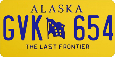 AK license plate GVK654