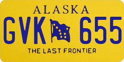 AK license plate GVK655