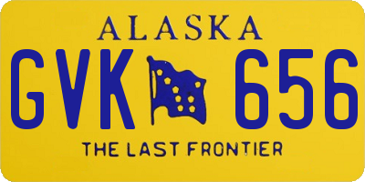 AK license plate GVK656