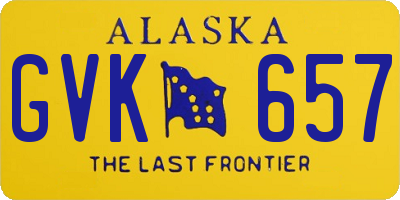 AK license plate GVK657