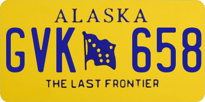 AK license plate GVK658