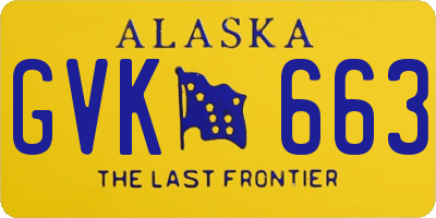 AK license plate GVK663