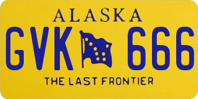 AK license plate GVK666