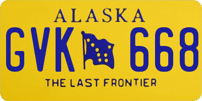 AK license plate GVK668