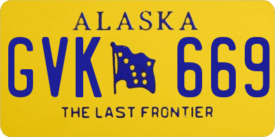 AK license plate GVK669