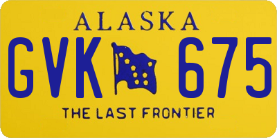 AK license plate GVK675