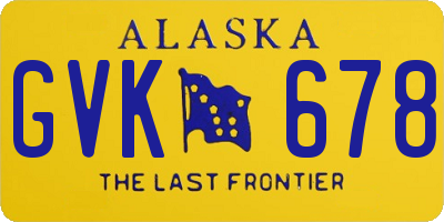 AK license plate GVK678