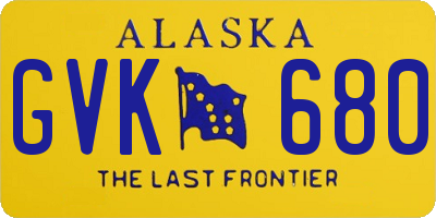 AK license plate GVK680